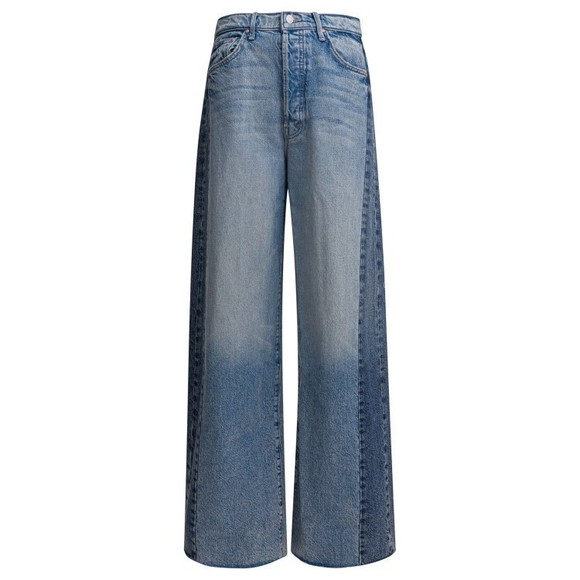 Mother Two-Tone Wide-Leg Jeans With High Waist - NWT